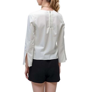 Long Sleeve Front Slit Top