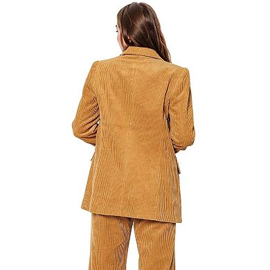 Corduroy Double Breasted Blazer in Dijon