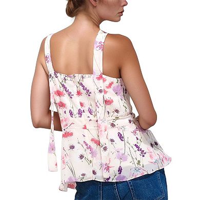 V-Neck Peplum Tank Floral Blouse
