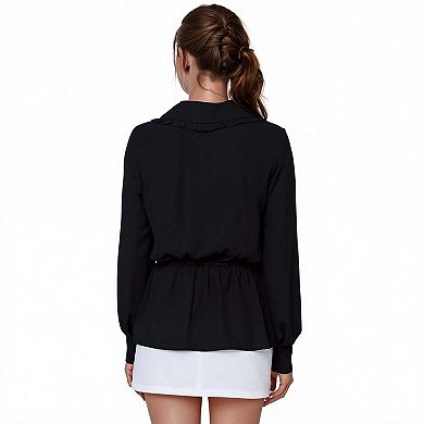 Wrap Front Peplum Blouse