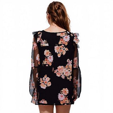 Bell Sleeve Mesh Top