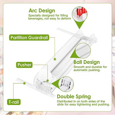 Fridge Drink Organizer Spring-Loaded Adjustable Holder for 25 Cans/Bottles