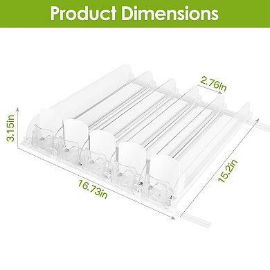 Fridge Drink Organizer Spring-Loaded Adjustable Holder for 25 Cans/Bottles