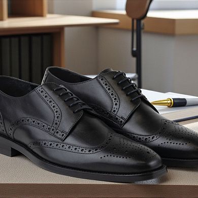 Men's Wingtip Brogue Derby Leather Dress Shoes (Philon Style)