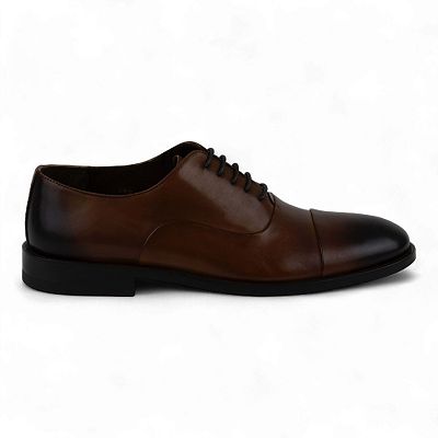 Men's Leather Cap-Toe Oxford Dress Shoes (Gorgias Style) 10.5 / Cognac