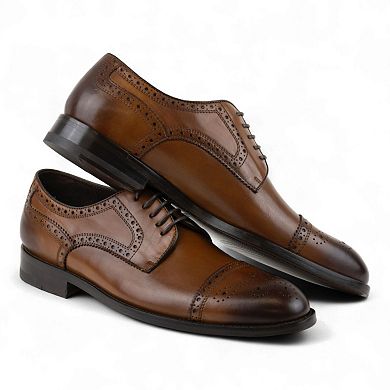 Men's Leather Brogue Derby Dress Shoes (Cicero Style)