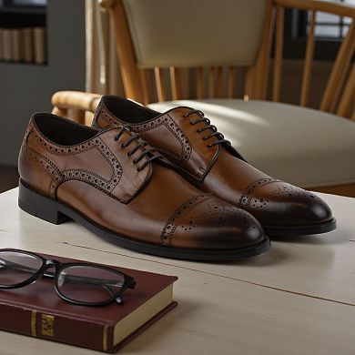 Men's Leather Brogue Derby Dress Shoes (Cicero Style)
