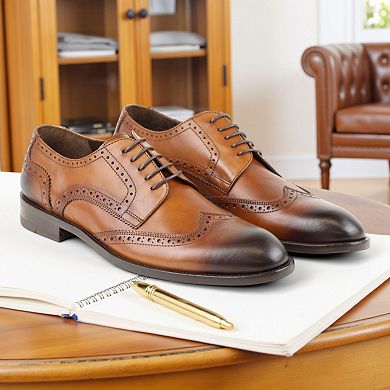 Men's Wingtip Dress Shoes in All Leather (Plotinus Style)