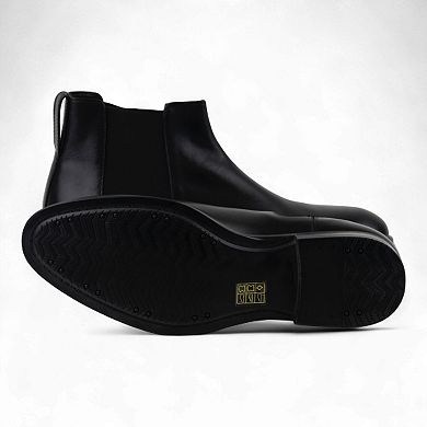 Men's Leather Slip on Ankle Boots (Plato Style)