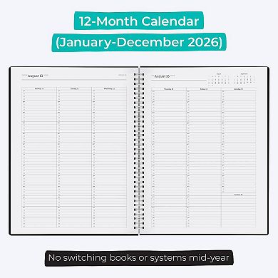 WallDeca 2026 Appointment Planner - Weekly & Monthly View, Jan - Dec 2026, 8.5 x 11-In Notes Pages