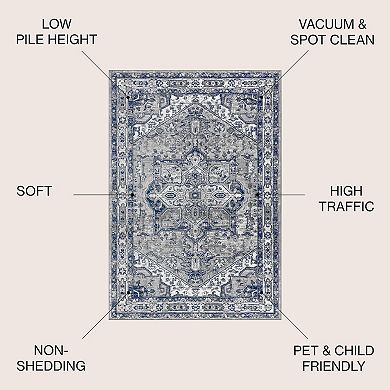 Jerica Modern Vintage Medallion Area Rug
