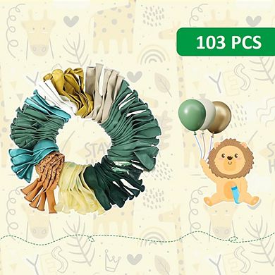 Jungle 1st Birthday Balloon Arch Kit 103pcs Safari Balloon Arch Set with Leaves and Boxes for Party