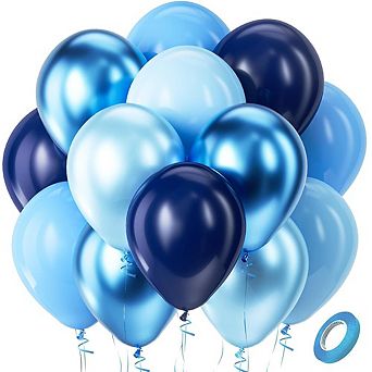 60 pc Balloon Set in Sapphire, Opal, and Sky Blue for Showers, Weddings, and Graduations