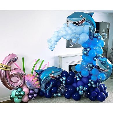 60-Piece Balloon Set in Sapphire, Opal, and Sky Blue for Showers, Weddings, and Graduations