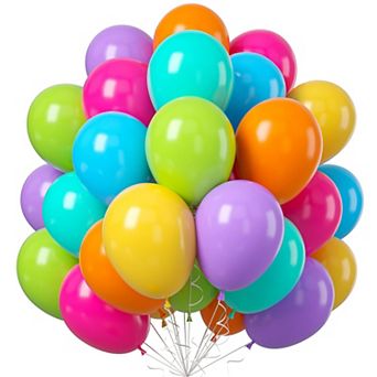 Rainbow Arch Balloons 50 pc Blue, Green, Yellow, Orange & Pink for DIY Celebration Decor