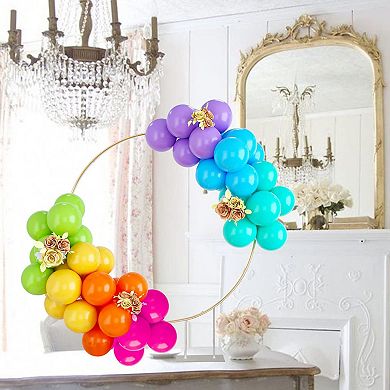 Rainbow Arch Balloons 50pcs Blue, Green, Yellow, Orange & Pink for DIY Celebration Decor