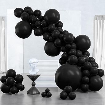 Matte Black Balloons, 36-5 Inch Sizes 127 pc for Party Garland & Arch, Event Decor for Occasions