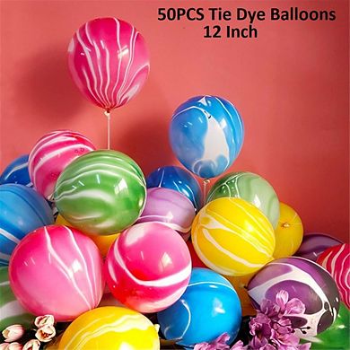 Rainbow Latex Balloon Set Perfect 50 Piece for Candyland, Hippie, and Fun Party Themes