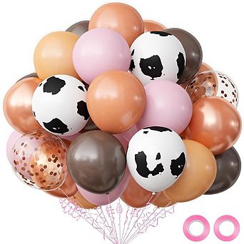 Cow Bachelorette Arch Kit, Hot Pink Cow Print Balloons & Disco Backdrop for Theme Party