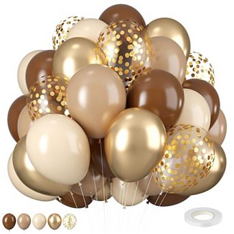 Boho Sand Gold Balloons in Matte Beige & Cream for Rustic Bridal or Birthday Decor