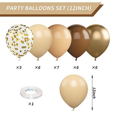Boho Sand Gold Balloons in Matte Beige & Cream for Rustic Bridal or Birthday Decor