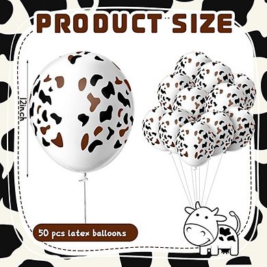 Cow Print Balloons 50 pcs for Weddings, Birthdays, & Party Decorations, Latex Balloons
