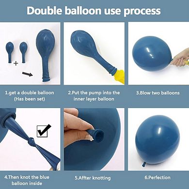 Dusty Blue Balloon Arch Kit Double-Stuffed Pastel Garland for Showers & Parties