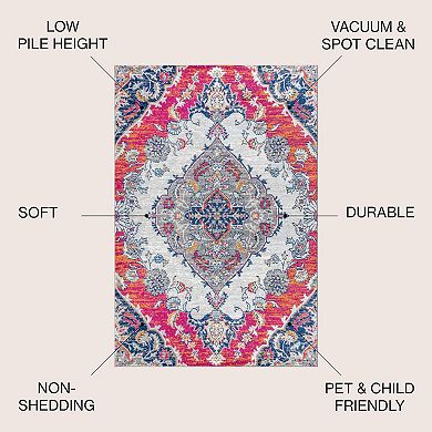 Bright Bohemian Flair Boho Vintage Medallion Area Rug