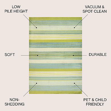 Duxbury Gradient Ticking Striped Area Rug