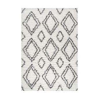 Beni Moroccan Style Diamond Shag Area Rug