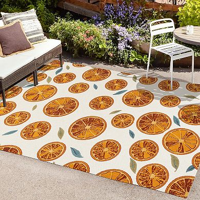 Aranciata Citrus Slice High-low Indoor/outdoor Area Rug