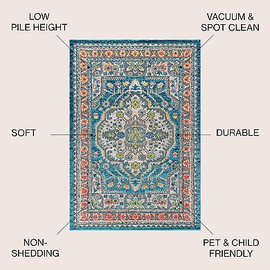 Kristina Bohemian Flair Boho Vintage Medallion Area Rug