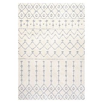 Pia Moroccan Trellis Plush Carved Area Rug