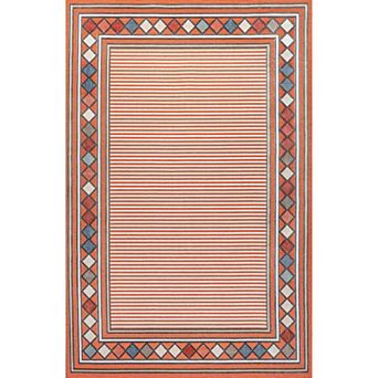 Sebastian High-low Modern Diamond Border Area Rug