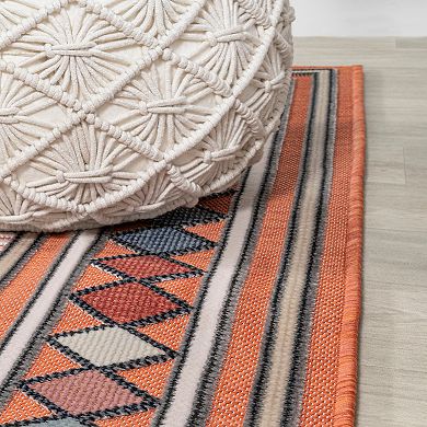 Sebastian High-low Modern Diamond Border Area Rug