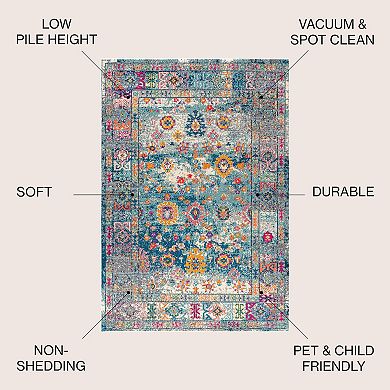Vibrant Bohemian Flair Boho Vintage Medallion Area Rug