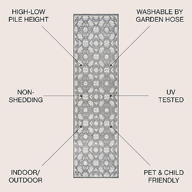 Gallia Tile Trellis High-low Indoor/outdoor Area Rug