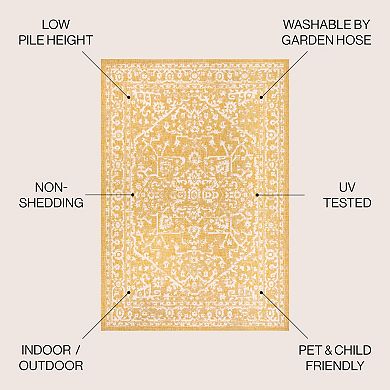 Malta Bohemian Medallion Textured Weave Indoor/outdoor Area Rug