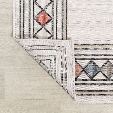 Sebastian High-low Modern Diamond Border Area Rug
