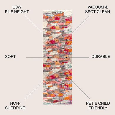 Contemporary Pop Modern Abstract Brushstroke Area Rug