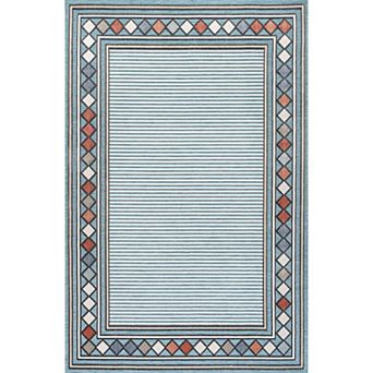 Sebastian High-low Modern Diamond Border Area Rug
