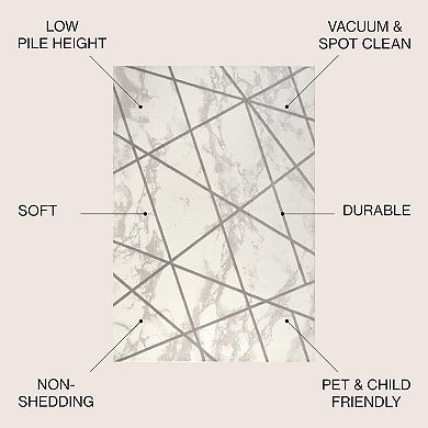 Patras Modern Geometric Marbled Area Rug