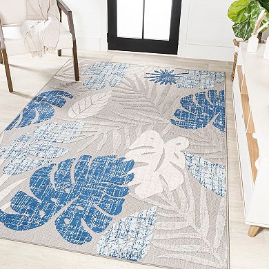 Monstera Tropical Leaf High-low Indoor/outdoor Area Rug