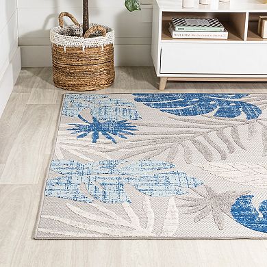 Monstera Tropical Leaf High-low Indoor/outdoor Area Rug