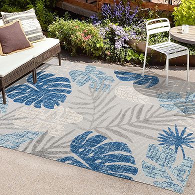 Monstera Tropical Leaf High-low Indoor/outdoor Area Rug