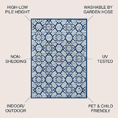 Gallia Tile Trellis High-low Indoor/outdoor Area Rug