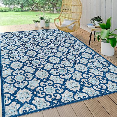 Gallia Tile Trellis High-low Indoor/outdoor Area Rug