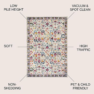 Alfombra Modern Boho Floral Area Rug