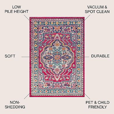 Kristina Bohemian Flair Boho Vintage Medallion Area Rug
