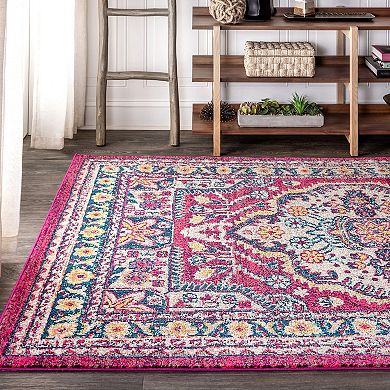 Kristina Bohemian Flair Boho Vintage Medallion Area Rug